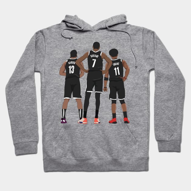 Kevin Durant/Kyrie Irving/James Harden Brooklyn Nets Hoodie by xavierjfong